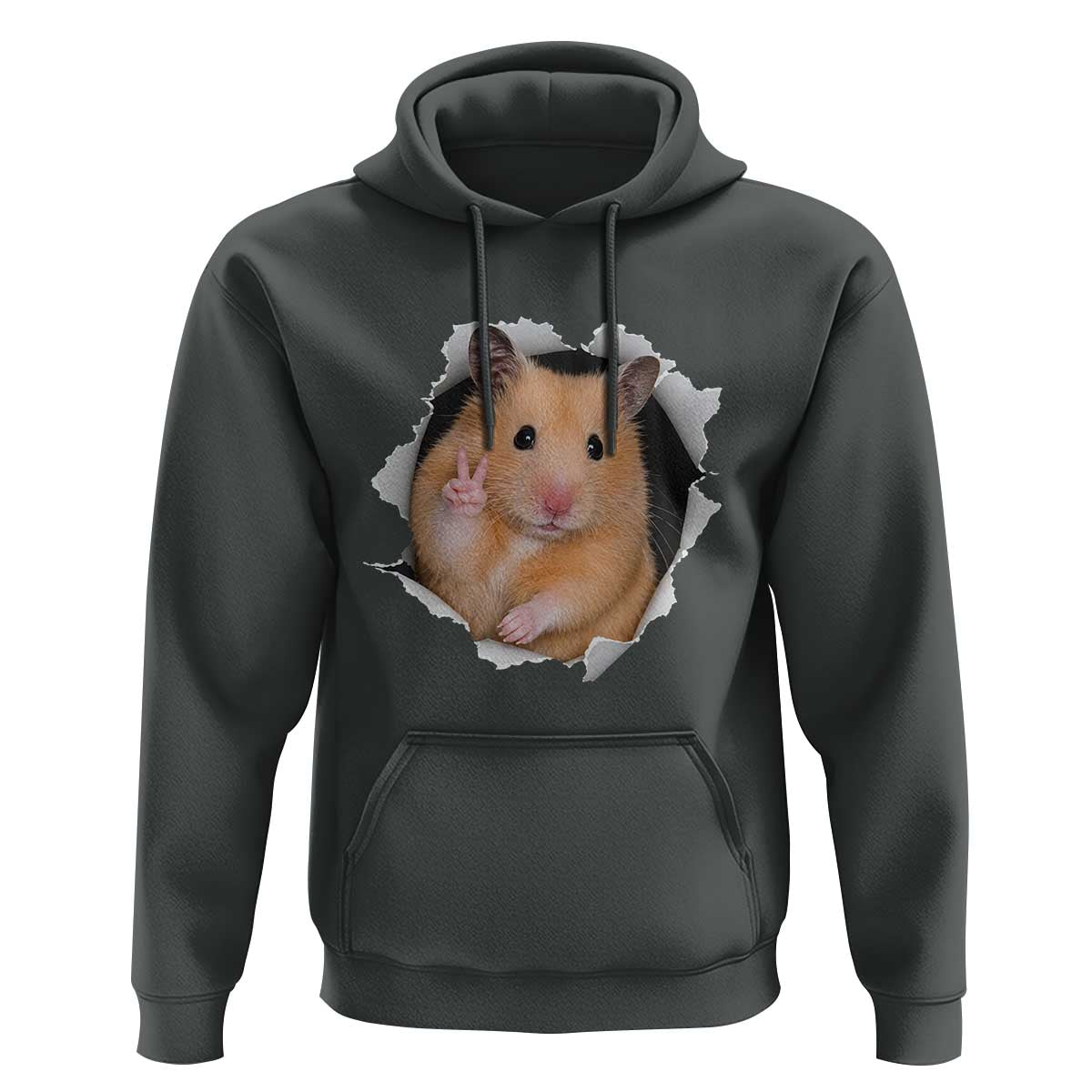 Funny Curious Hamster Peeking Through A Cracked Wall Meme Hoodie