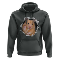 Funny Curious Hamster Peeking Through A Cracked Wall Meme Hoodie