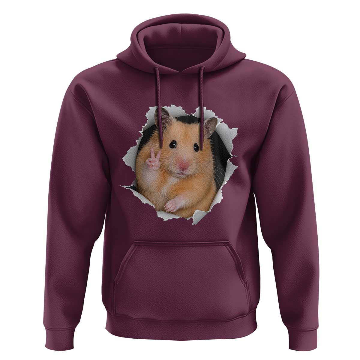Funny Curious Hamster Peeking Through A Cracked Wall Meme Hoodie