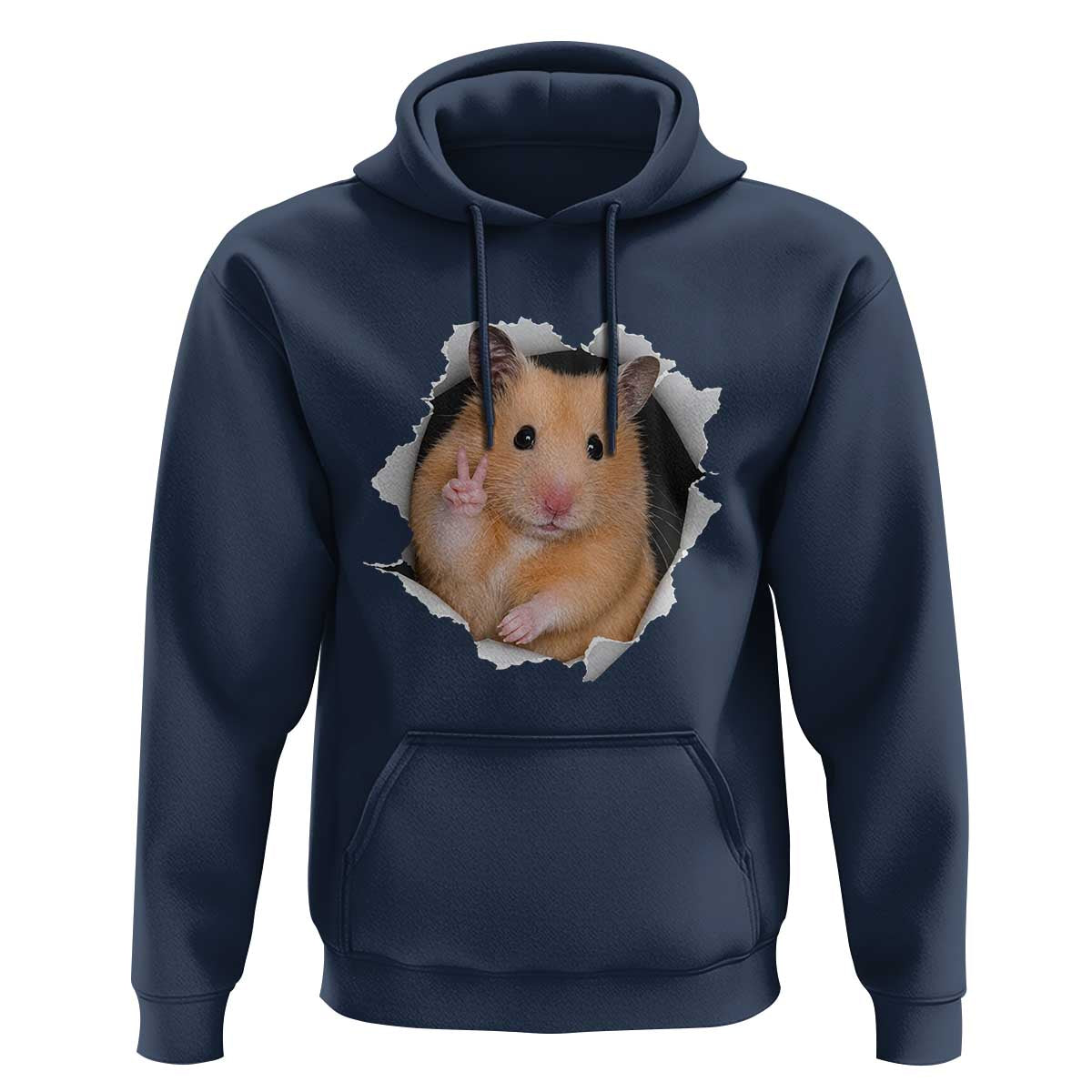Funny Curious Hamster Peeking Through A Cracked Wall Meme Hoodie