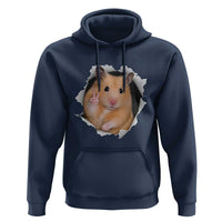 Funny Curious Hamster Peeking Through A Cracked Wall Meme Hoodie