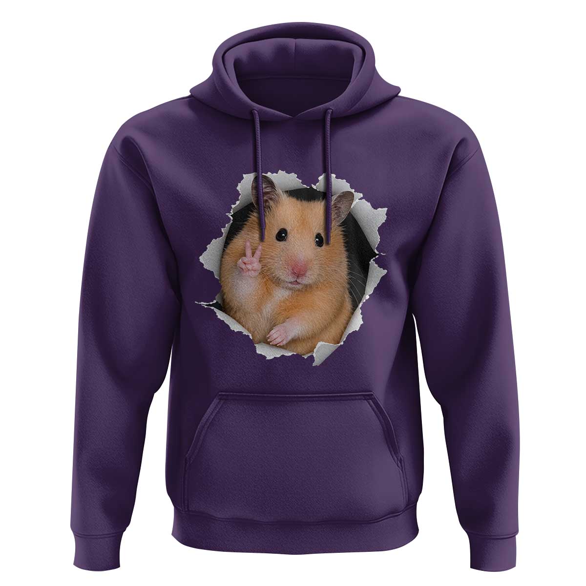 Funny Curious Hamster Peeking Through A Cracked Wall Meme Hoodie