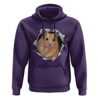 Funny Curious Hamster Peeking Through A Cracked Wall Meme Hoodie