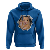 Funny Curious Hamster Peeking Through A Cracked Wall Meme Hoodie