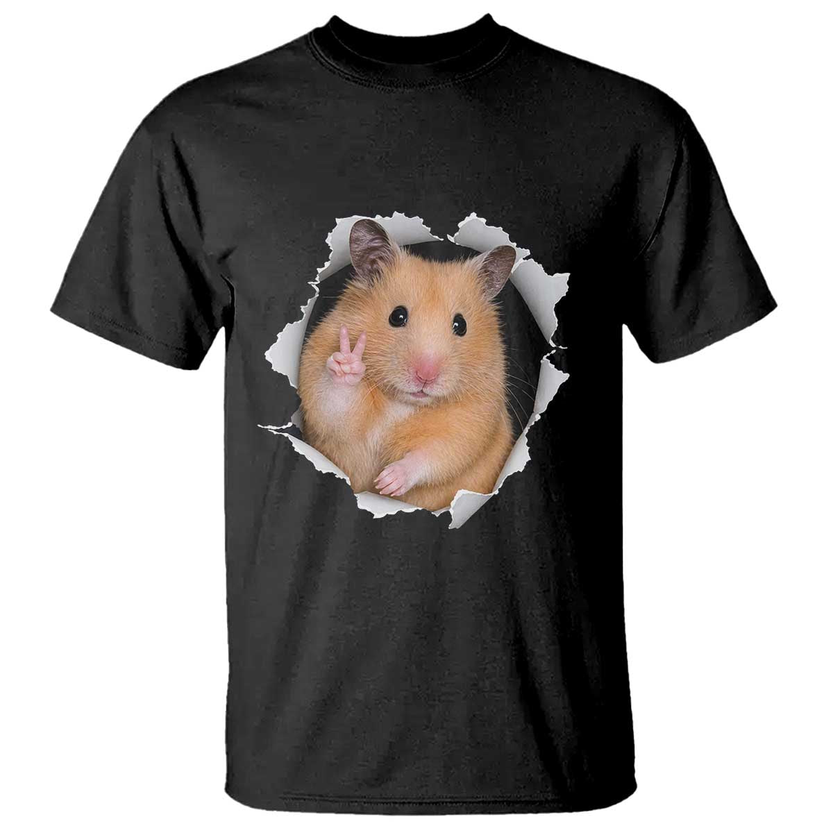 Funny Curious Hamster Peeking Through A Cracked Wall Meme T Shirt