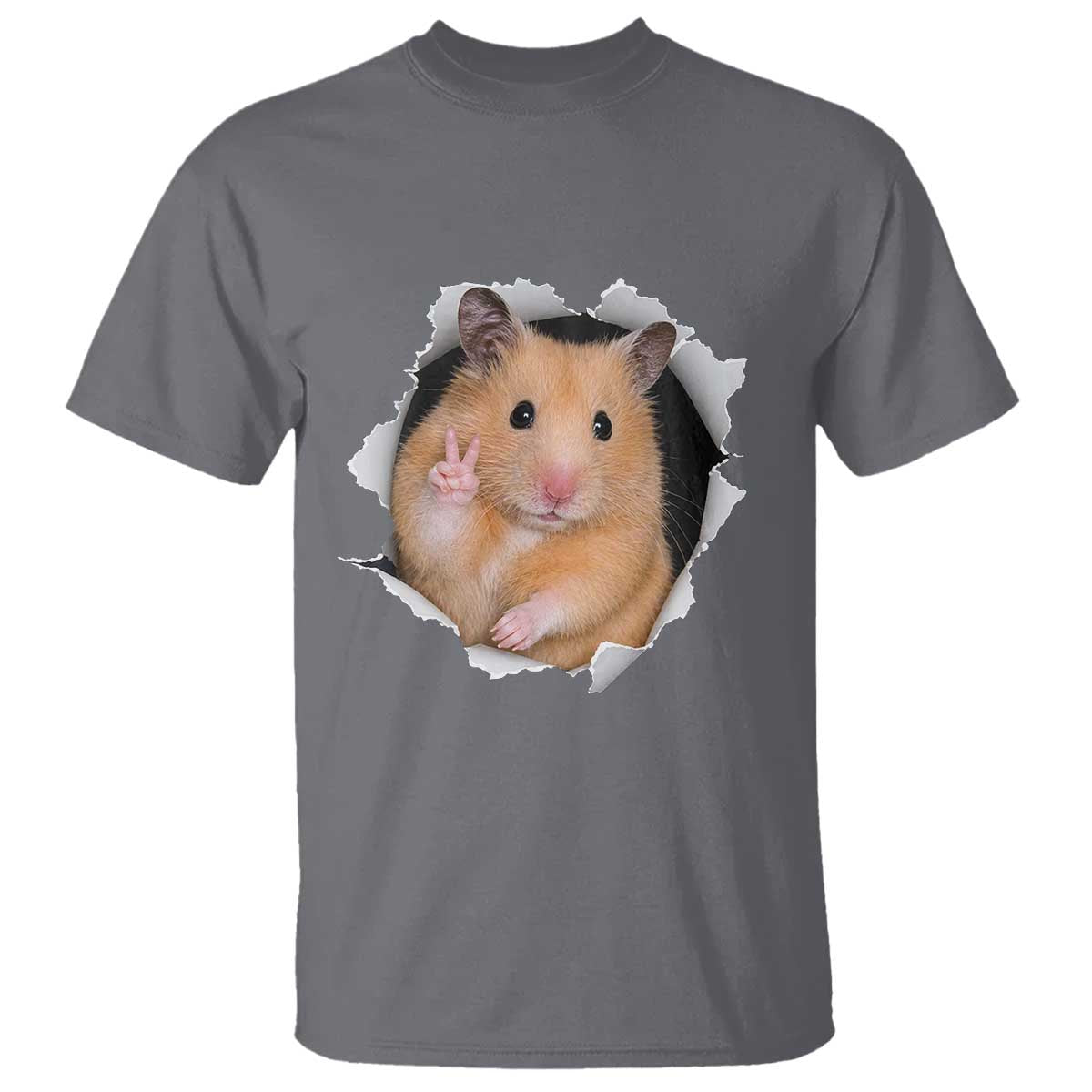 Funny Curious Hamster Peeking Through A Cracked Wall Meme T Shirt