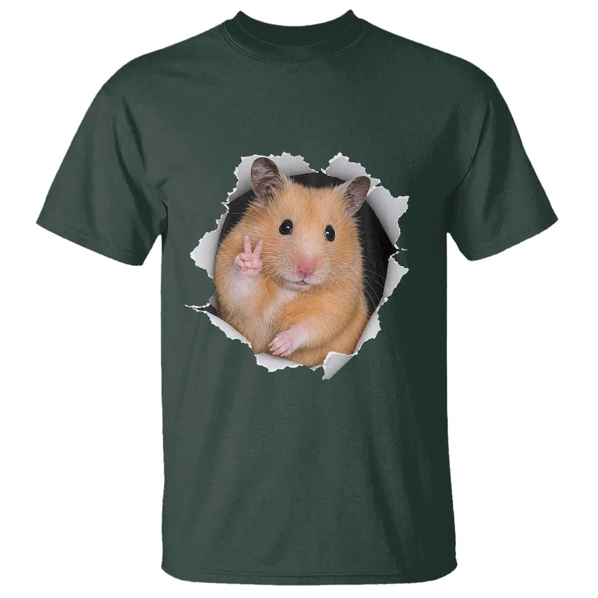Funny Curious Hamster Peeking Through A Cracked Wall Meme T Shirt