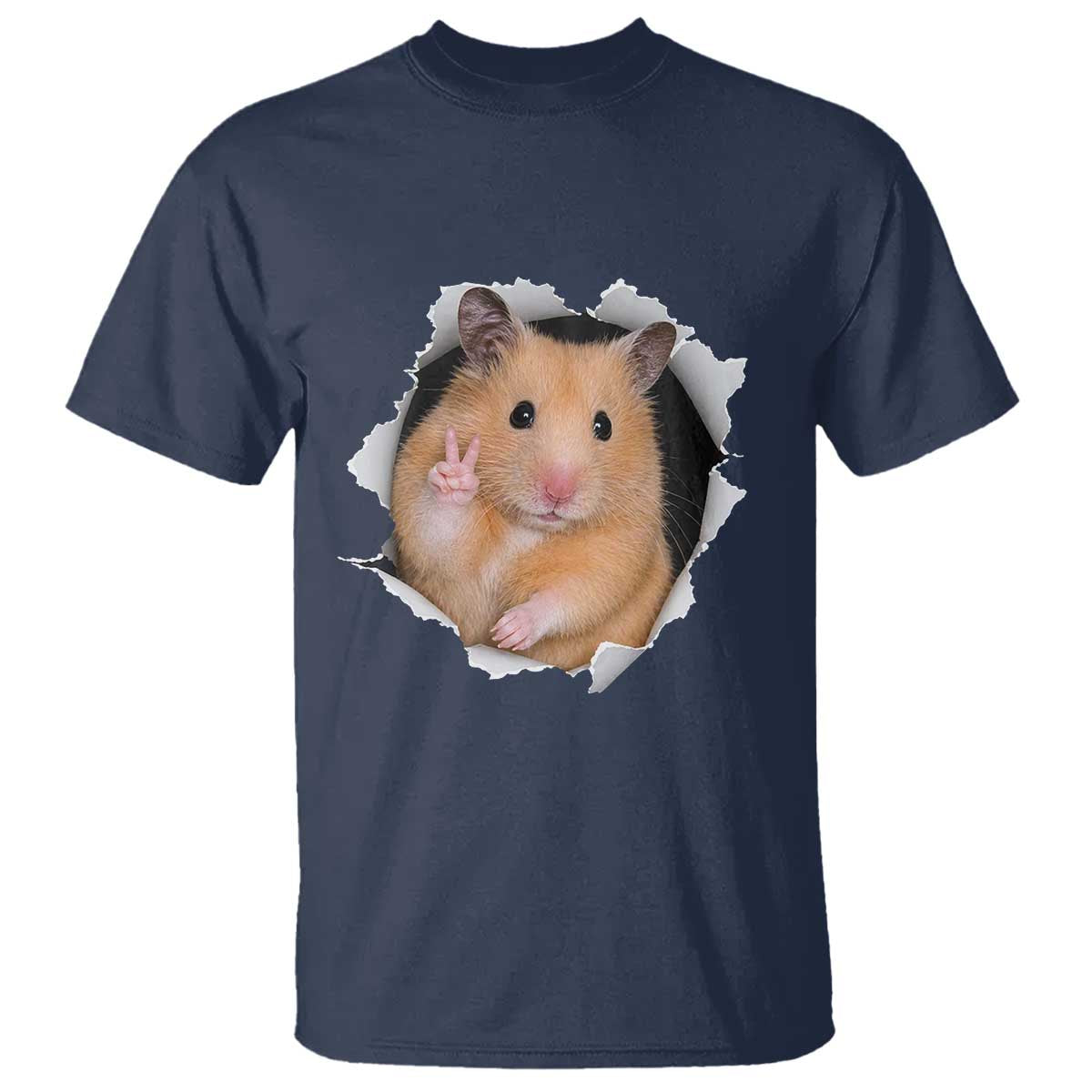 Funny Curious Hamster Peeking Through A Cracked Wall Meme T Shirt