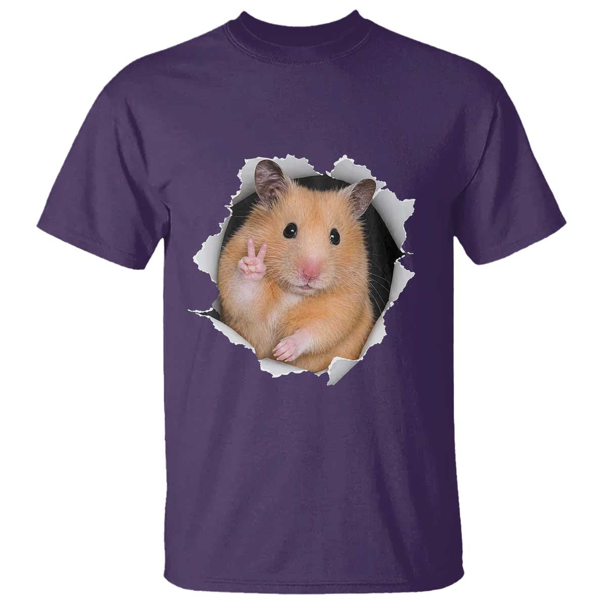 Funny Curious Hamster Peeking Through A Cracked Wall Meme T Shirt