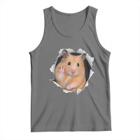 Funny Curious Hamster Peeking Through A Cracked Wall Meme Tank Top