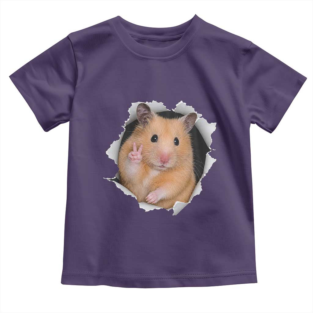 Funny Curious Hamster Peeking Through A Cracked Wall Meme Toddler T Shirt
