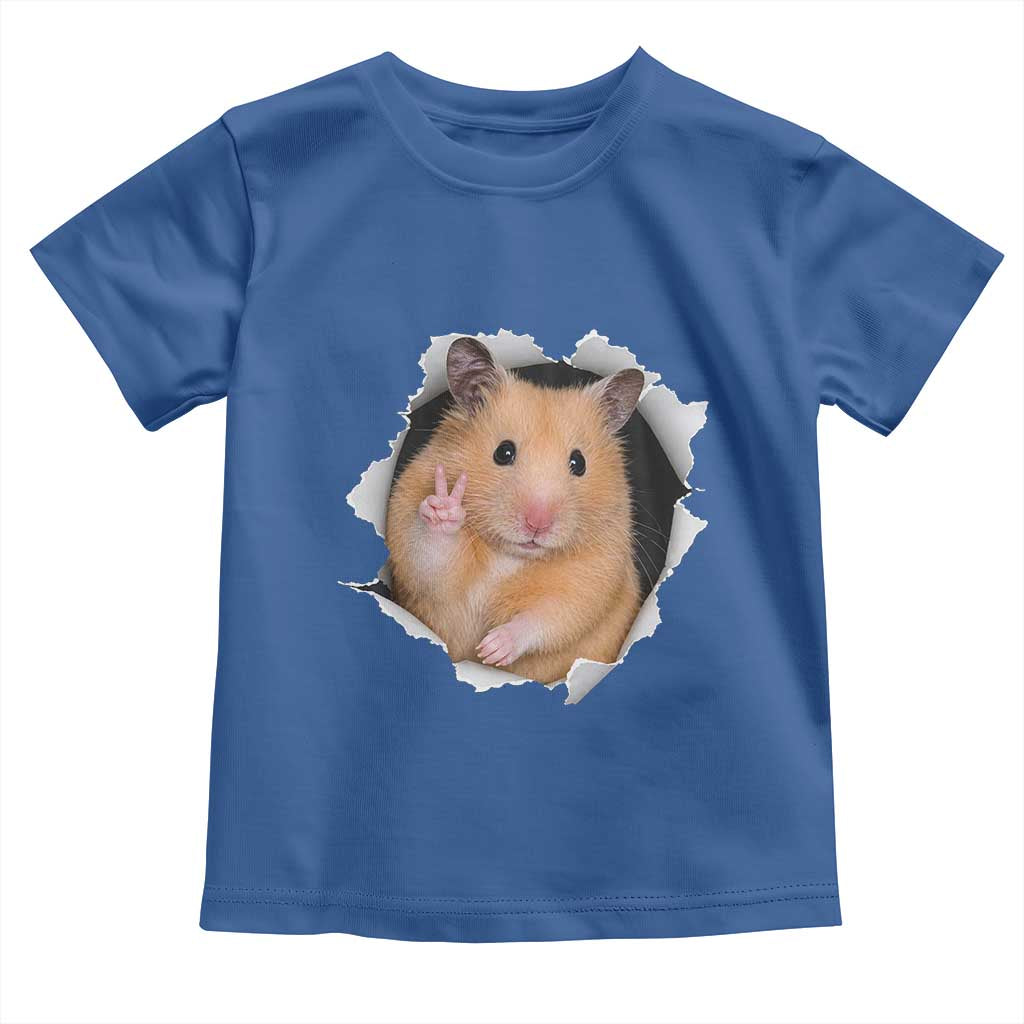 Funny Curious Hamster Peeking Through A Cracked Wall Meme Toddler T Shirt
