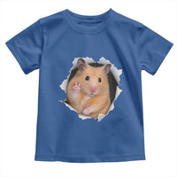 Funny Curious Hamster Peeking Through A Cracked Wall Meme Toddler T Shirt