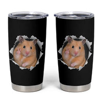Funny Curious Hamster Peeking Through A Cracked Wall Meme Tumbler Cup