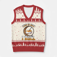 Cute Hamster Running Wheel V-Neck Knit Sweater Vest This Is How I Roll