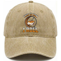 Cute Hamster Running Wheel Washed Cotton Baseball Cap This Is How I Roll