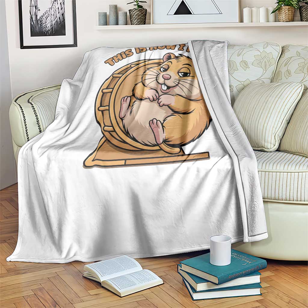 Funny Hamster This Is How I Roll Throw Blanket Cute Rodent Wheel Meme