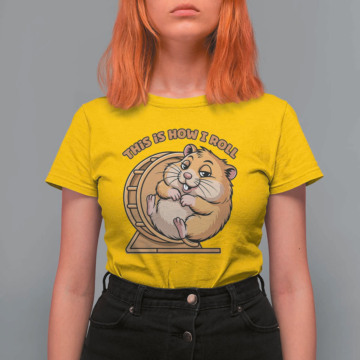 Funny Hamster This Is How I Roll T Shirt For Women Cute Rodent Wheel Meme