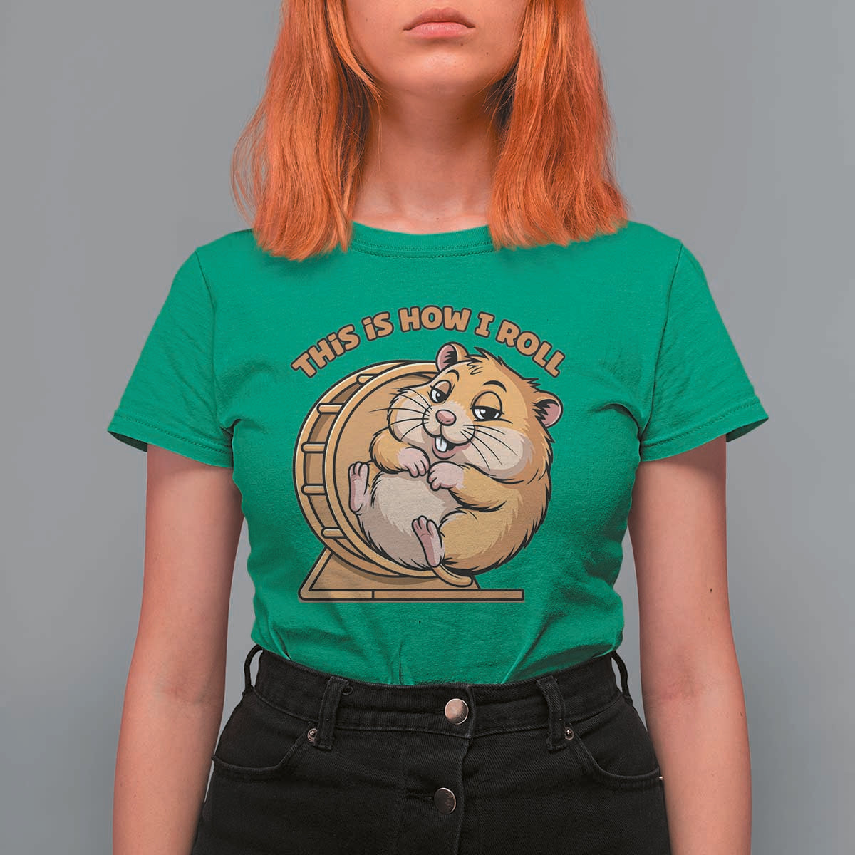 Funny Hamster This Is How I Roll T Shirt For Women Cute Rodent Wheel Meme