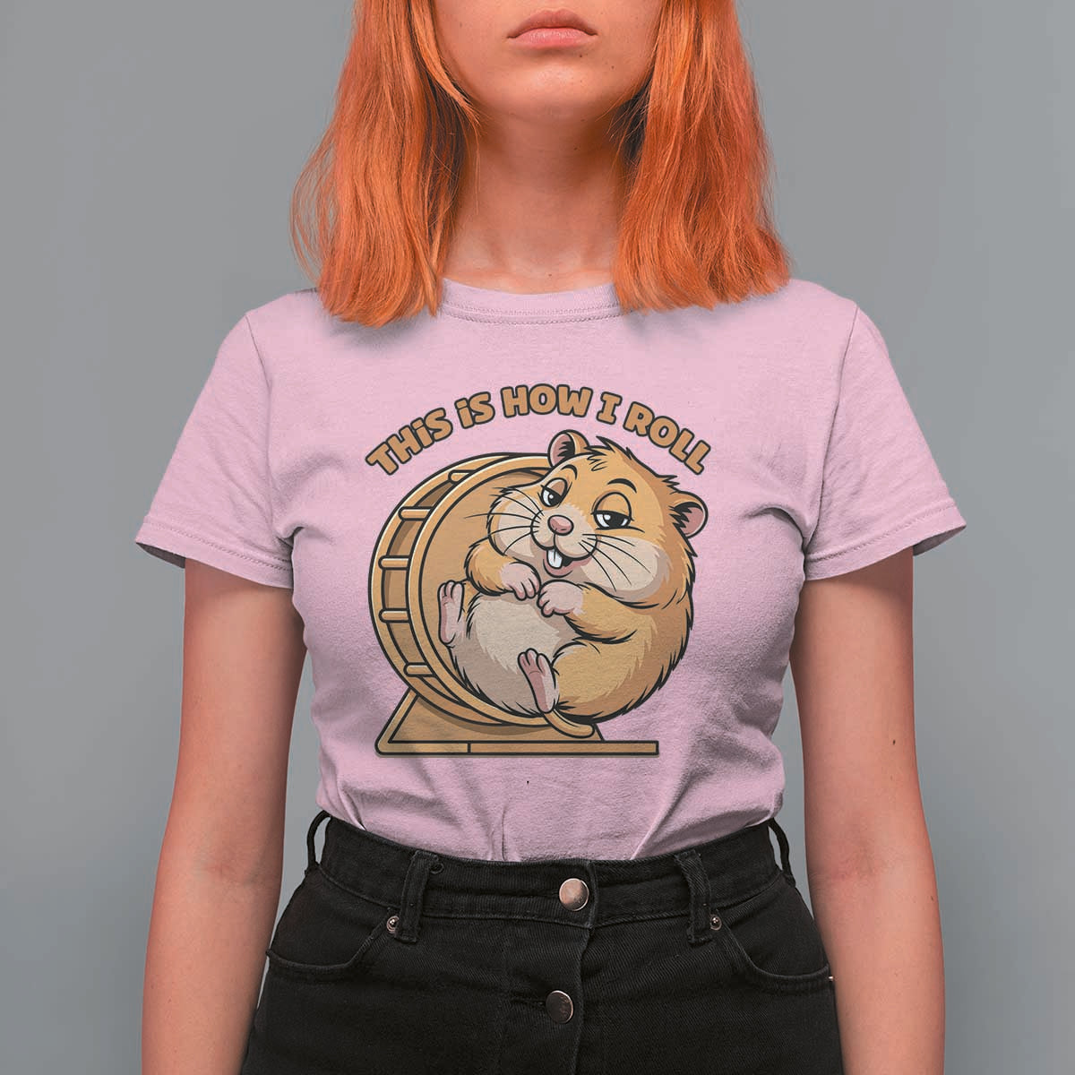 Funny Hamster This Is How I Roll T Shirt For Women Cute Rodent Wheel Meme