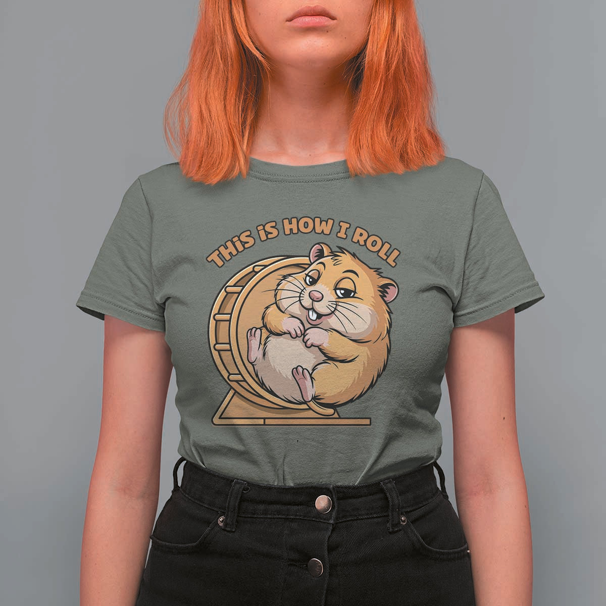 Funny Hamster This Is How I Roll T Shirt For Women Cute Rodent Wheel Meme