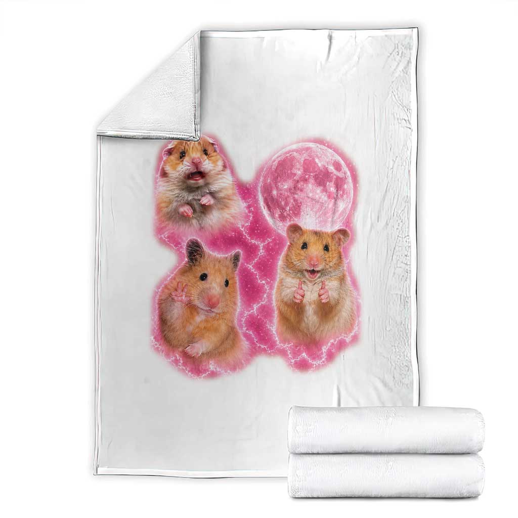 Three Hamsters Retro Graphic Throw Blanket Small Pet Lover Gift Idea