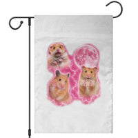 Three Hamsters Retro Graphic Garden Flag Small Pet Lover Gift Idea