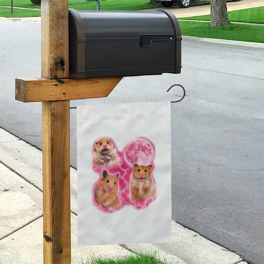 Three Hamsters Retro Graphic Garden Flag Small Pet Lover Gift Idea