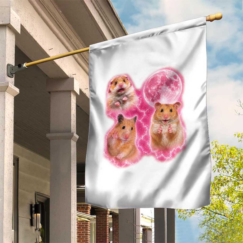 Three Hamsters Retro Graphic Garden Flag Small Pet Lover Gift Idea