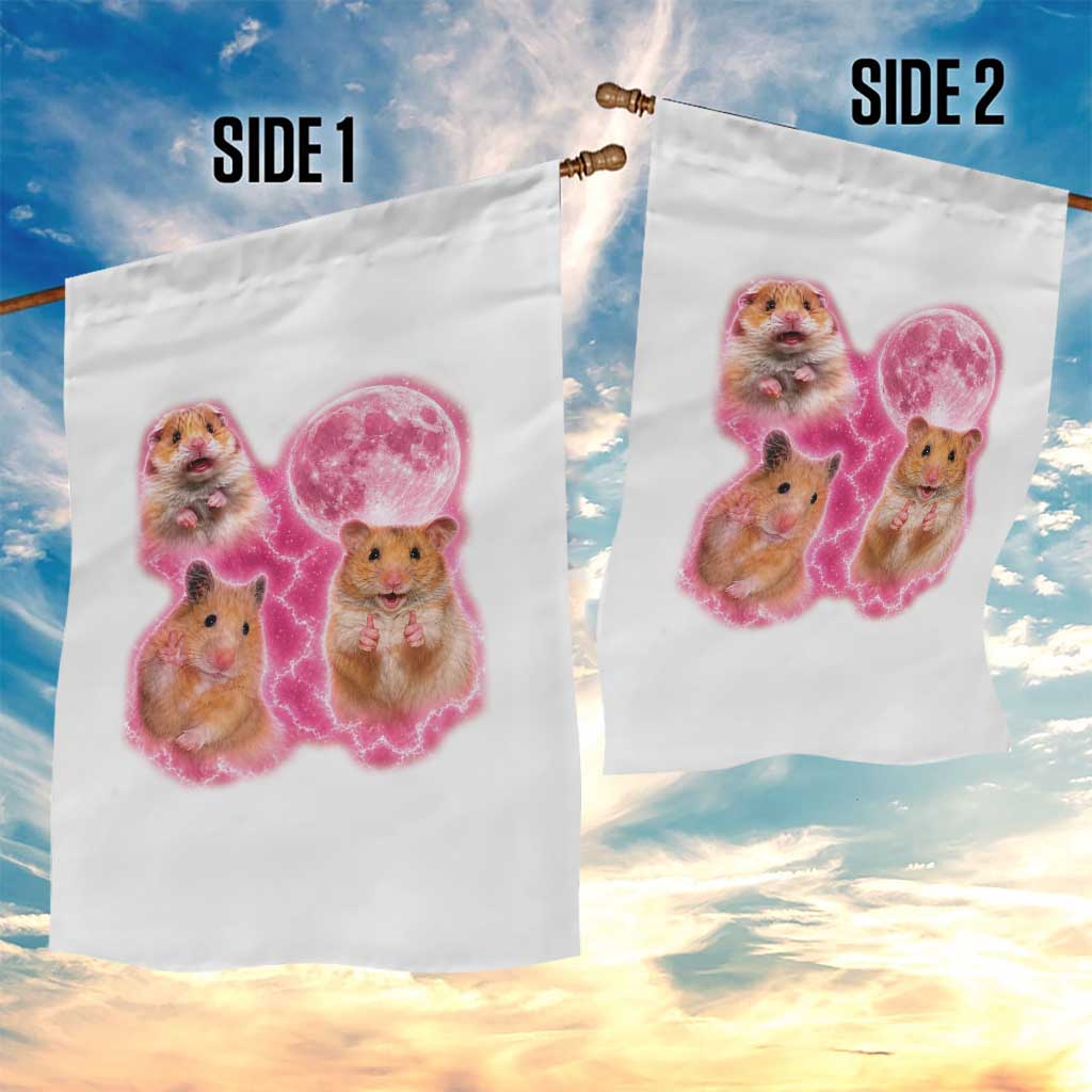 Three Hamsters Retro Graphic Garden Flag Small Pet Lover Gift Idea
