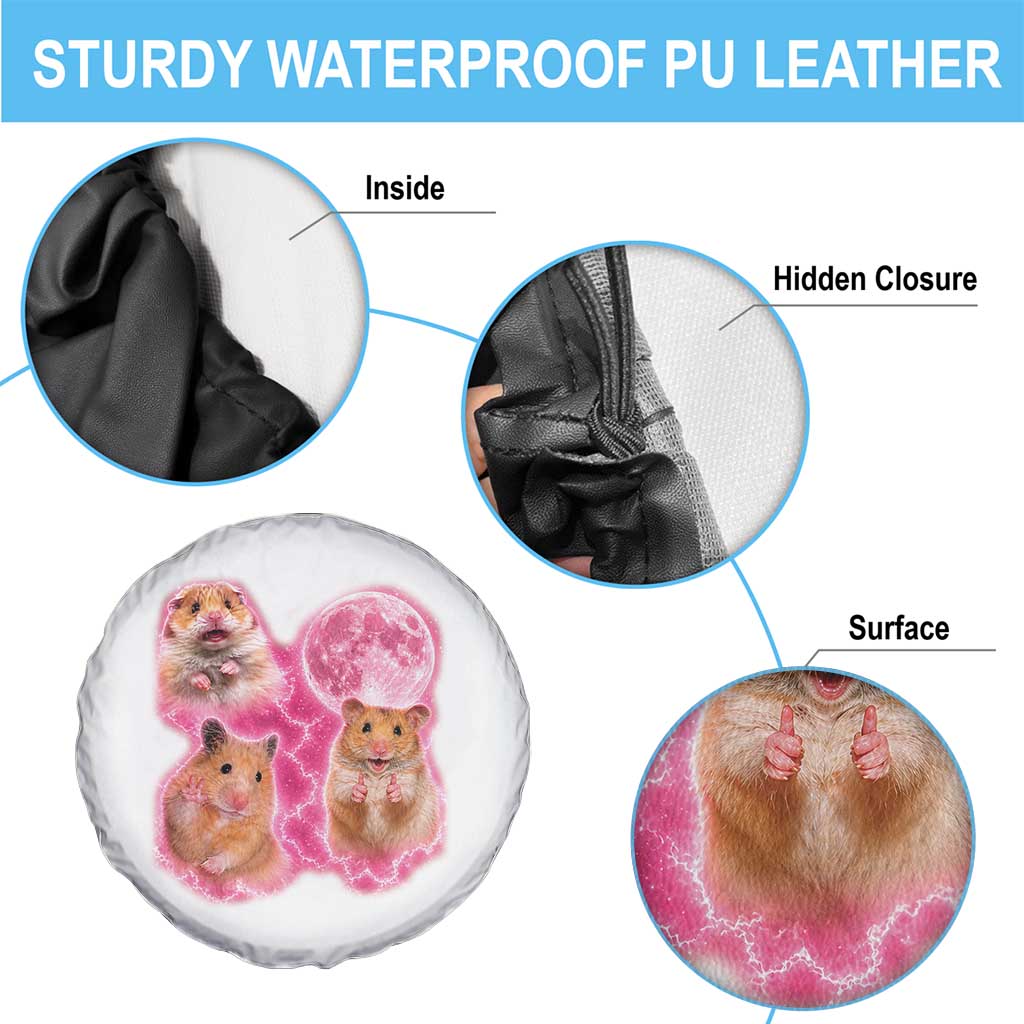 Three Hamsters Retro Graphic Spare Tire Cover Small Pet Lover Gift Idea
