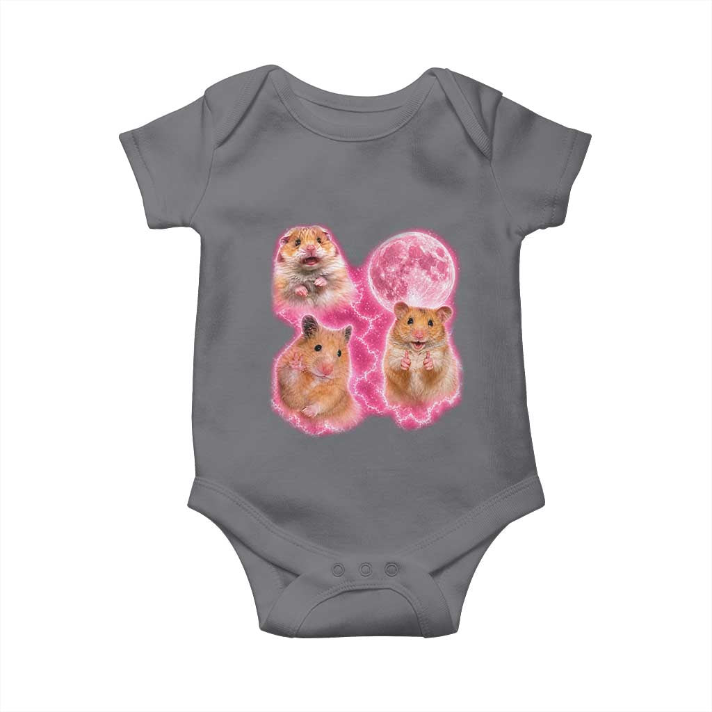 Three Hamsters Retro Graphic Baby Onesie Small Pet Lover Gift Idea