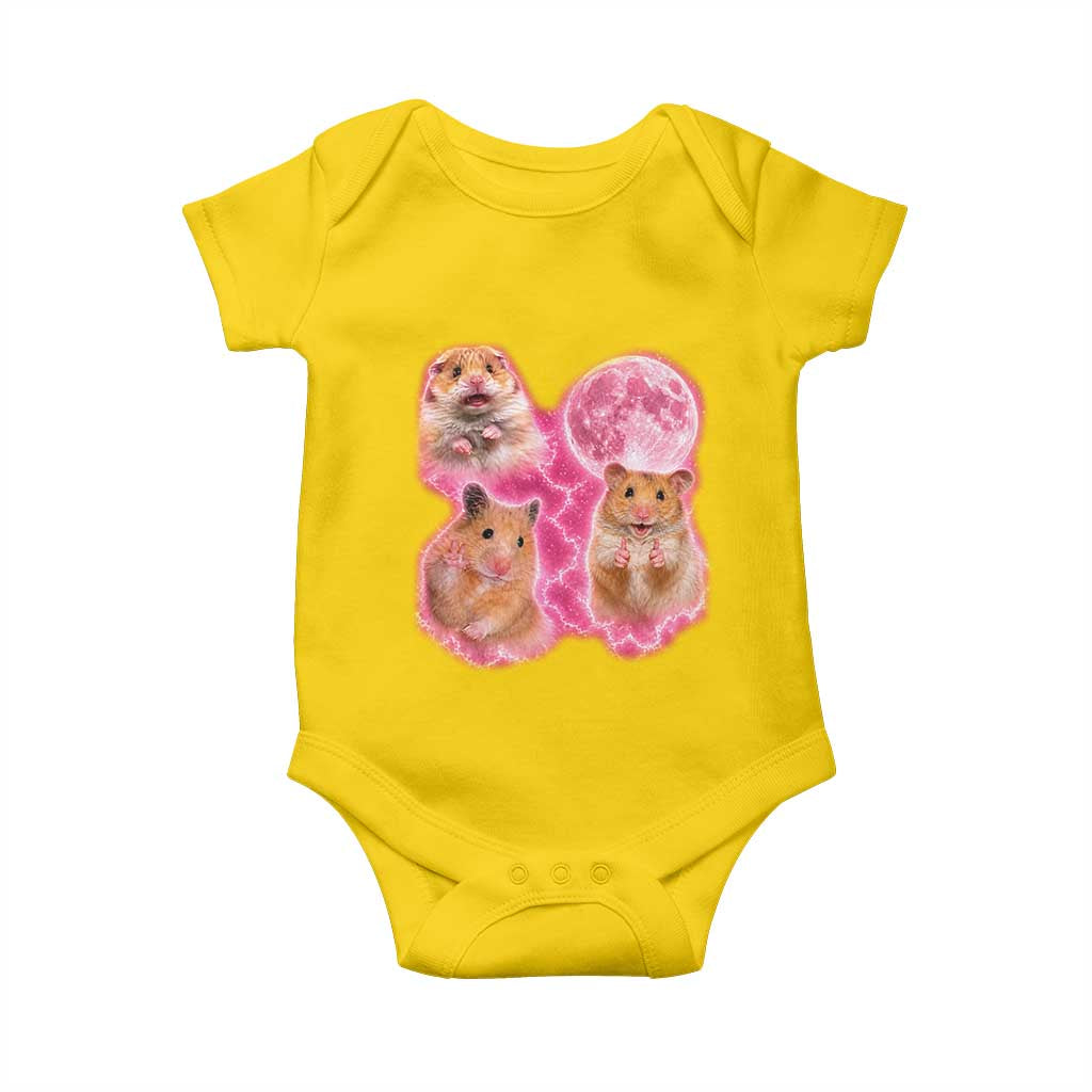 Three Hamsters Retro Graphic Baby Onesie Small Pet Lover Gift Idea