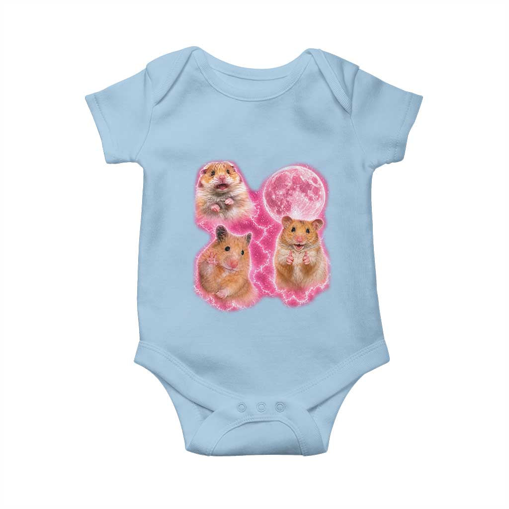Three Hamsters Retro Graphic Baby Onesie Small Pet Lover Gift Idea