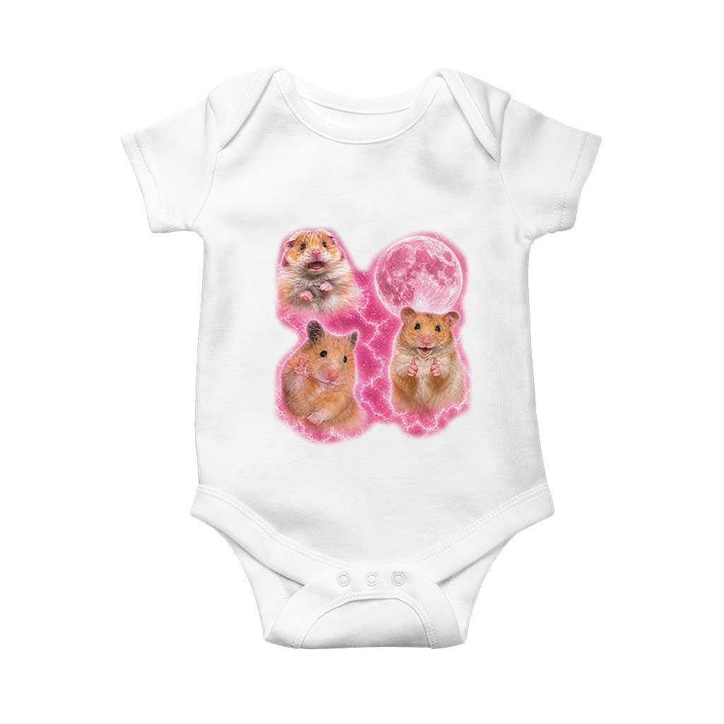 Three Hamsters Retro Graphic Baby Onesie Small Pet Lover Gift Idea