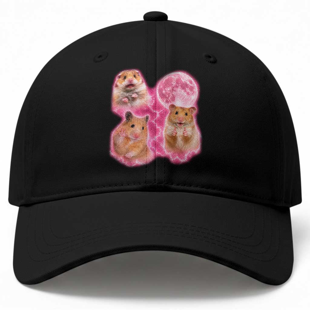 Three Hamsters Retro Graphic Baseball Cap Small Pet Lover Gift Idea
