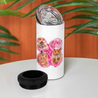 Three Hamsters Retro Graphic 4 in 1 Can Cooler Tumbler Small Pet Lover Gift Idea