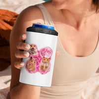 Three Hamsters Retro Graphic 4 in 1 Can Cooler Tumbler Small Pet Lover Gift Idea