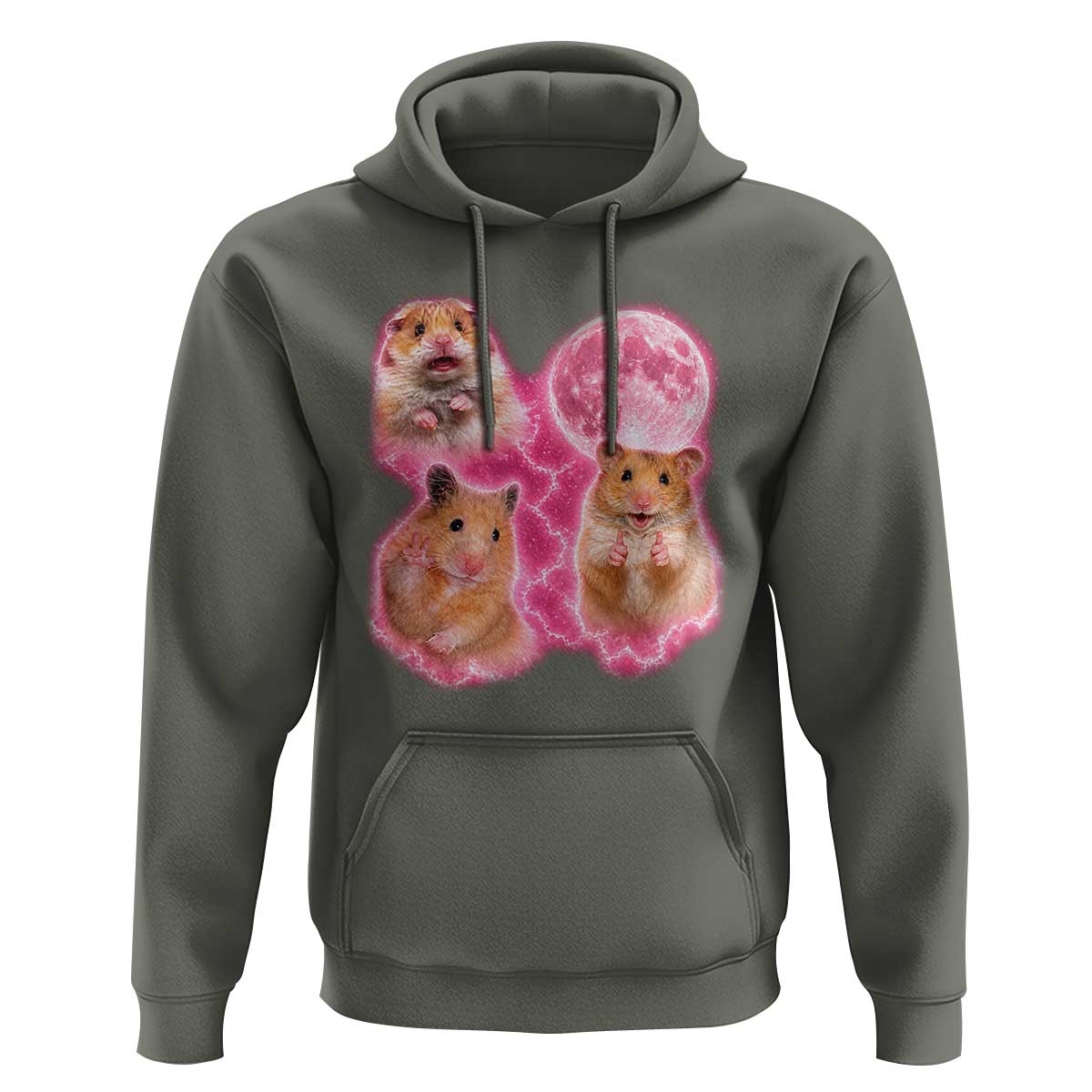 Three Hamsters Retro Graphic Hoodie Small Pet Lover Gift Idea