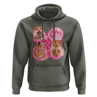 Three Hamsters Retro Graphic Hoodie Small Pet Lover Gift Idea