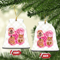 Three Hamsters Retro Graphic Ceramic Ornament Small Pet Lover Gift Idea