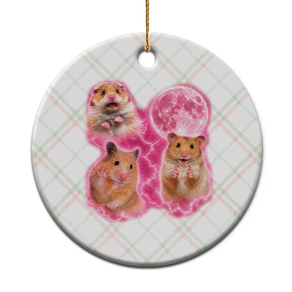 Three Hamsters Retro Graphic Ceramic Ornament Small Pet Lover Gift Idea