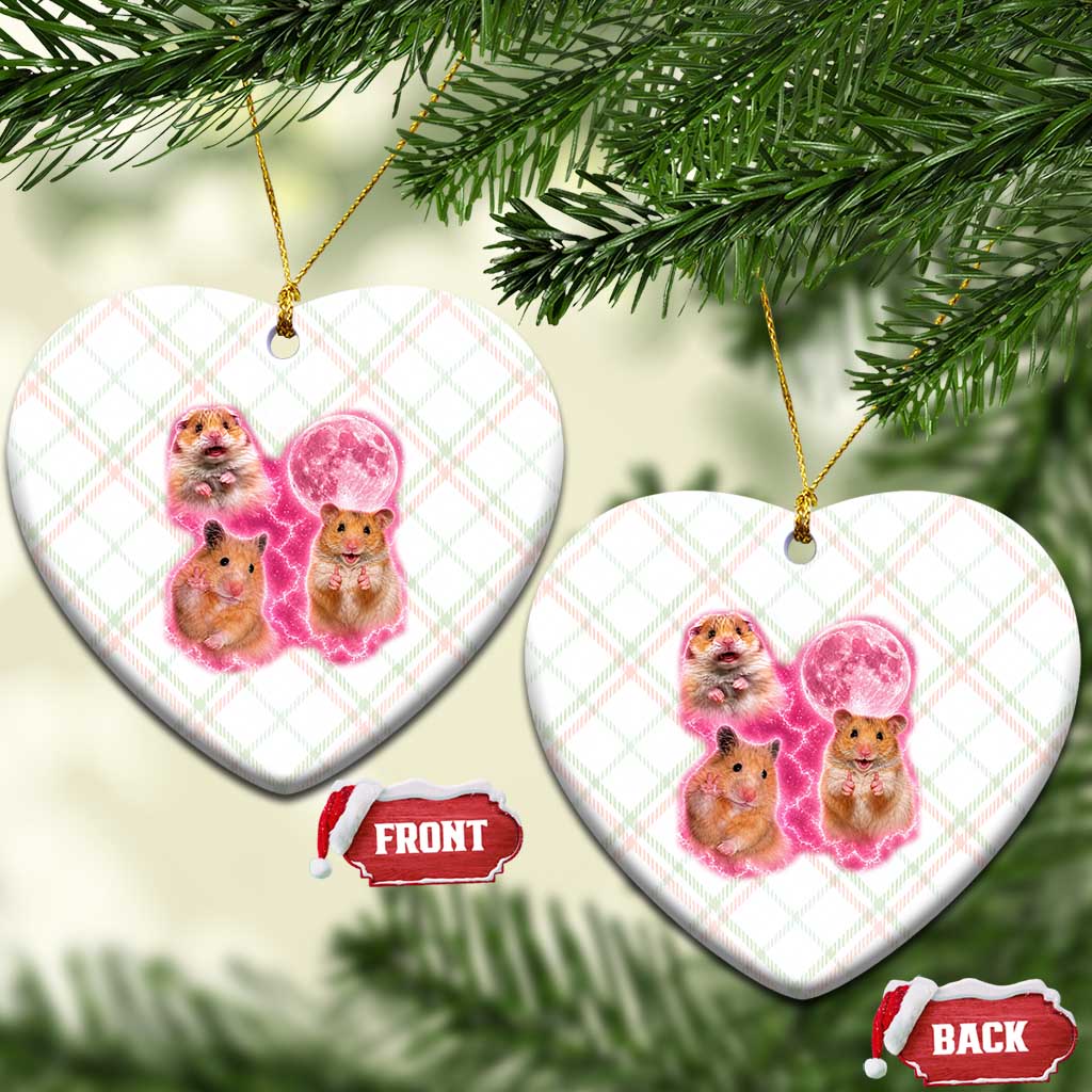 Three Hamsters Retro Graphic Ceramic Ornament Small Pet Lover Gift Idea