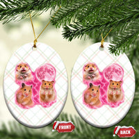 Three Hamsters Retro Graphic Ceramic Ornament Small Pet Lover Gift Idea