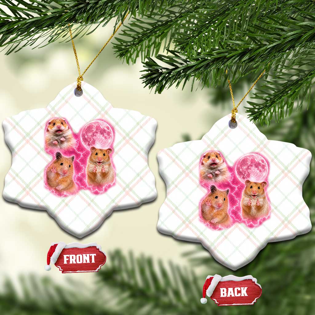 Three Hamsters Retro Graphic Ceramic Ornament Small Pet Lover Gift Idea