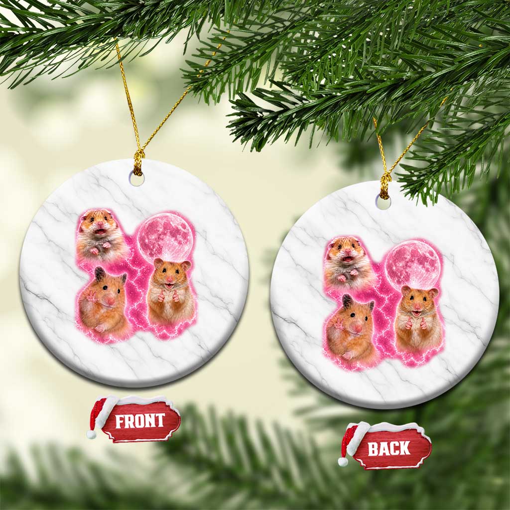 Three Hamsters Retro Graphic Ceramic Ornament Small Pet Lover Gift Idea