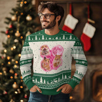 Three Hamsters Retro Graphic Ugly Christmas Sweater Small Pet Lover Gift Idea