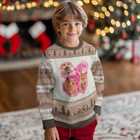 Three Hamsters Retro Graphic Ugly Christmas Sweater Small Pet Lover Gift Idea