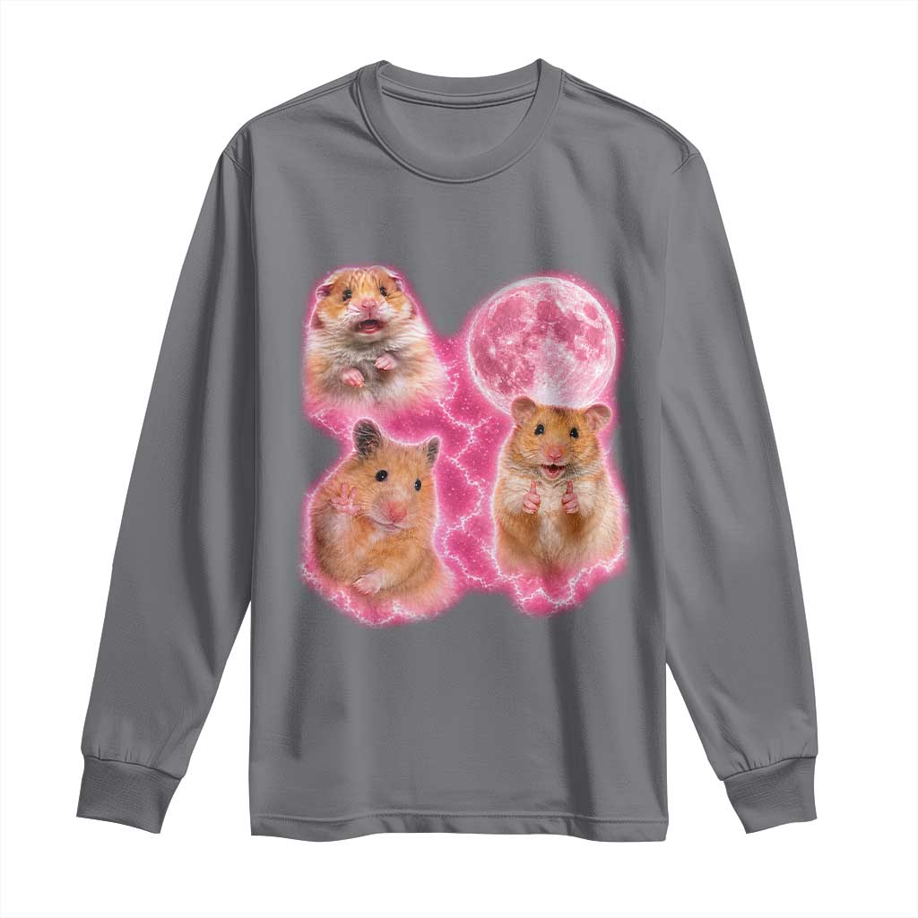 Three Hamsters Retro Graphic Long Sleeve Shirt Small Pet Lover Gift Idea
