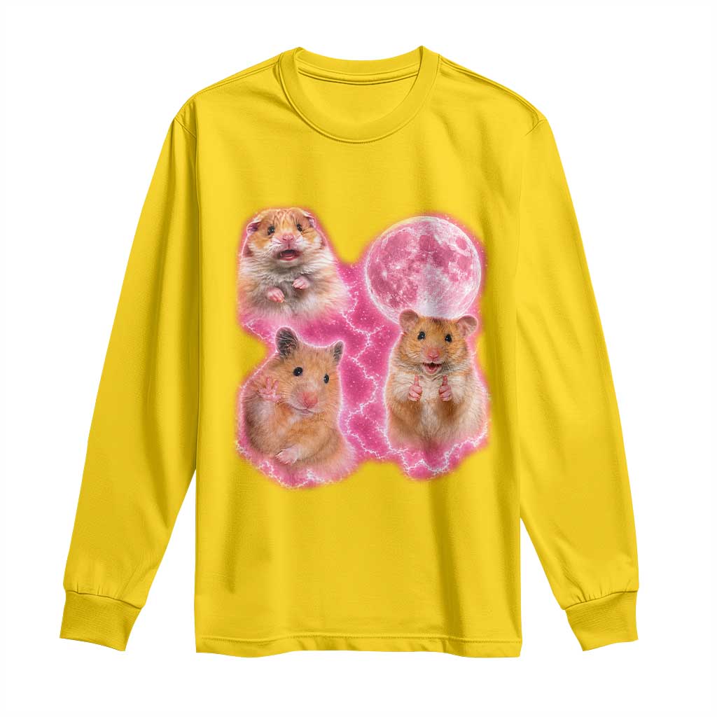 Three Hamsters Retro Graphic Long Sleeve Shirt Small Pet Lover Gift Idea